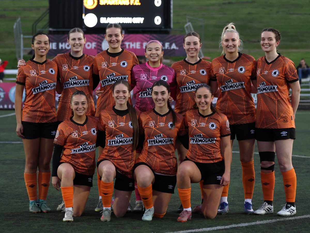 Blacktown Spartans women's first grade line-up at Blacktown Football Park